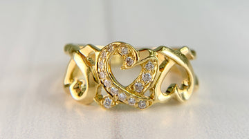 Tiffany & Co. Paloma Picasso Loving Hearts Diamond Ring 18k Yellow Gold