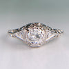Antique 1914 Art Deco Transitional Diamond Filigree Ring 18k White Gold