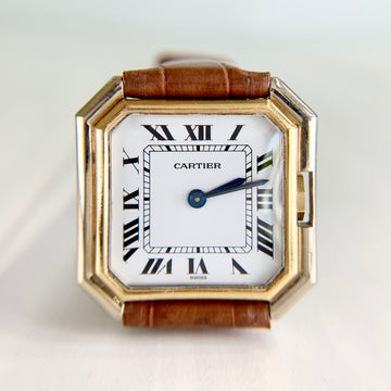 1970's Cartier Ceinture Mechanical Wind 18k Yellow Gold and Steel Ladies Watch