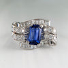 1950's Vintage Blue Sapphire and Diamond Ring Platinum