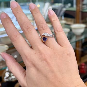 Vintage Cornelis Hollander Tanzanite and Diamond Ring 14k Two Tone Gold - Jacob's Diamond and Estate Jewelry