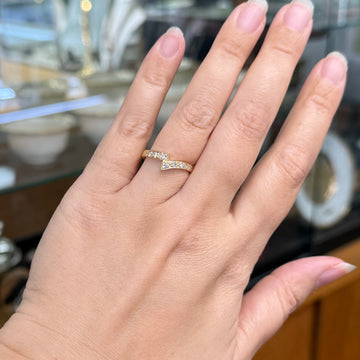 Estate Diamond Bypass Band Ring 14k Yellow Gold - Jacob's Diamond and Estate Jewelry