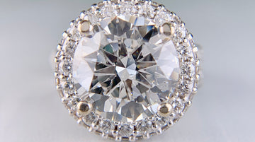 6.27 Carat Diamond Engagement Ring 14k White Gold