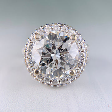 6.27 Carat Diamond Engagement Ring 14k White Gold