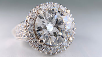 6.27 Carat Diamond Engagement Ring 14k White Gold