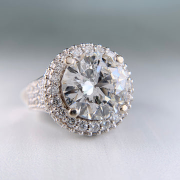 6.27 Carat Diamond Engagement Ring 14k White Gold - Jacob's Diamond and Estate Jewelry