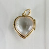 Antique Circa 1900 Heart Shaped Pools of Light Locket Pendant 14k Yellow Gold