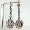 1930's Art Deco Old Euro Diamond and Sapphire Earrings 18k/Platinum
