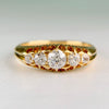 Antique 1896 Chester Assay Old Mine Cut Diamond Ring 18k Yellow Gold