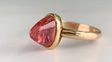 Antique 1910 Soviet Bullet Cut Tourmaline Ring 13k Yellow Gold