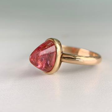 Antique 1910 Soviet Bullet Cut Tourmaline Ring 13k Yellow Gold - Jacob's Diamond and Estate Jewelry