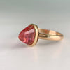 Antique 1910 Soviet Bullet Cut Tourmaline Ring 13k Yellow Gold