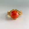Estate Corletto Italian 18k Yellow Gold Coral Twisted Rope Ring