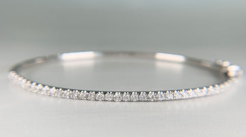 Diamond Half Bangle Bracelet 14k White Gold