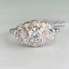 Antique 1930's Art Deco Old European Cut Diamond Harness Ring Platinum