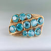 Vintage Old European Blue Zircon Statement Ring 10k Gold