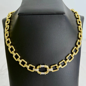 1970's Cartier Diamond Necklace 18k Yellow Gold - Jacob's Diamond and Estate Jewelry