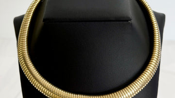 Vintage 1970's Tubogas Necklace 14k Yellow Gold