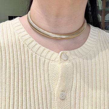 Vintage 1970's Tubogas Necklace 14k Yellow Gold - Jacob's Diamond and Estate Jewelry