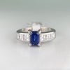 1980s Sapphire Diamond Platinum Ring