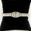 Antique 1925 Art Deco Sapphire and Old Cut Diamond Bracelet Platinum