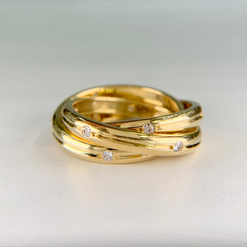 Cartier Constellation Trinity Rolling Band Ring 18k Yellow Gold