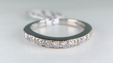 1990's Slight Curve Diamond Band 14k White Gold