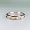 Channel Set Diamond Band Ring 14k White Gold