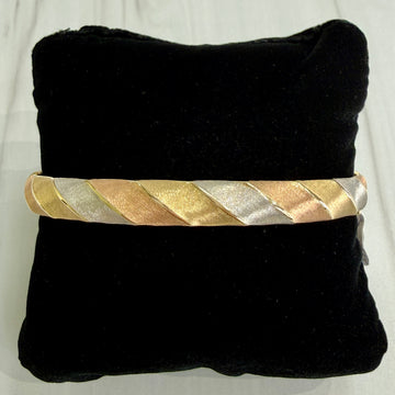 Tri-Color Gold Bangle Bracelet 14k Gold - Jacob's Diamond and Estate Jewelry