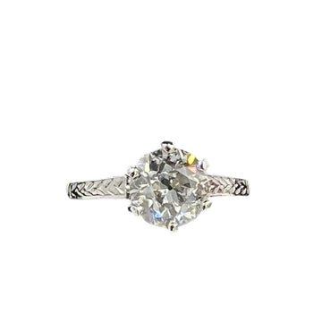 Edwardian 0.85 Carat Old European Cut Diamond Solitaire Engagement Ring Circa 1910