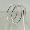 Large Etched Hoop Earrings 14k White Gold