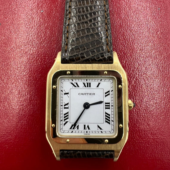 Cartier 1970s Santos Dumont 18k Yellow Gold Wristwatch