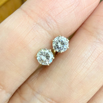 .55ctw Diamond Stud Earrings 14k Yellow Gold - Jacob's Diamond and Estate Jewelry