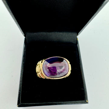 Estate Cabochon Amethyst Yellow Gold Ring - Jacob's Diamond and Estate Jewelry