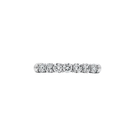 Tiffany Seven Stone Diamond Forever Half Circle Platinum Band Ring