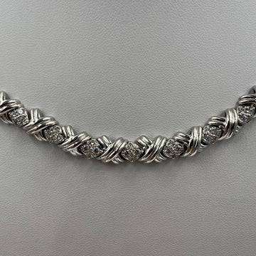 Tiffany White Gold Diamond Signature Necklace