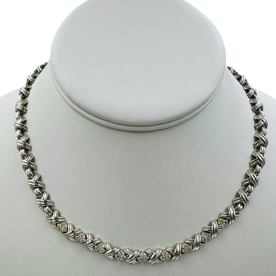 Tiffany White Gold Diamond Signature Necklace