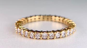 Estate Diamond Eternity Band 18k Yellow Gold