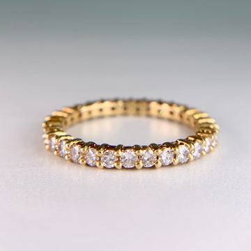 Estate Diamond Eternity Band 18k Yellow Gold
