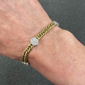 1970s Yellow Gold Diamond Link Bracelet