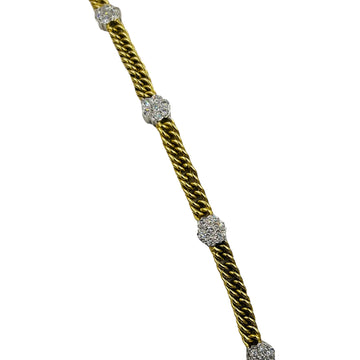 1970s Yellow Gold Diamond Link Bracelet