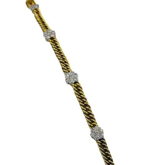 1970s Yellow Gold Diamond Link Bracelet