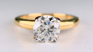 1940's Vintage GIA Transitional Cut Diamond Engagement Ring 18k/Platinum
