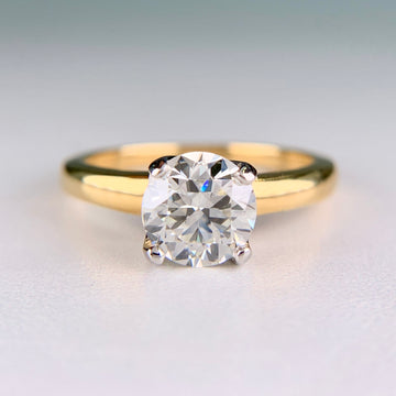1940's Vintage GIA Transitional Cut Diamond Engagement Ring 18k/Platinum - Jacob's Diamond and Estate Jewelry