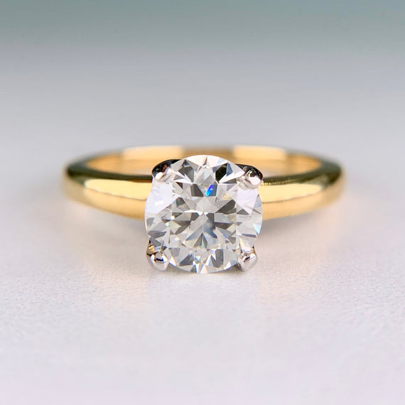 1940's Vintage GIA Transitional Cut Diamond Engagement Ring 18k/Platinum