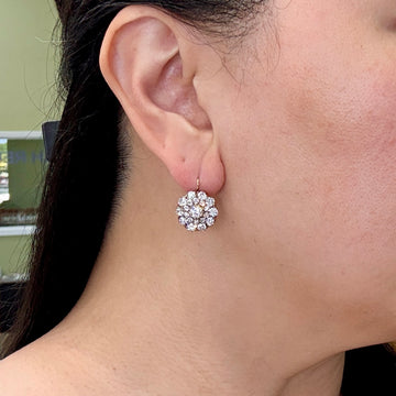 Vintage 5.71ctw Old Cut Diamond Drop Earrings 18k Yellow Gold - Jacob's Diamond and Estate Jewelry