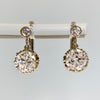 Antique 1920's Old Mine Cut Diamond Dangle Earrings 18k White Gold