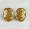 Vintage 1990's Cameo Relief Earrings 14k Yellow Gold