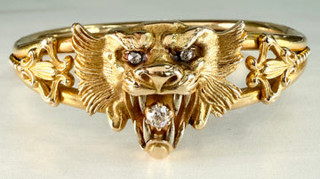 Antique 1905 Art Nouveau Griffin Bracelet 14k Yellow Gold