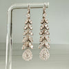 1950's Diamond Leaf Drop Dangle Earrings 18k/Platinum